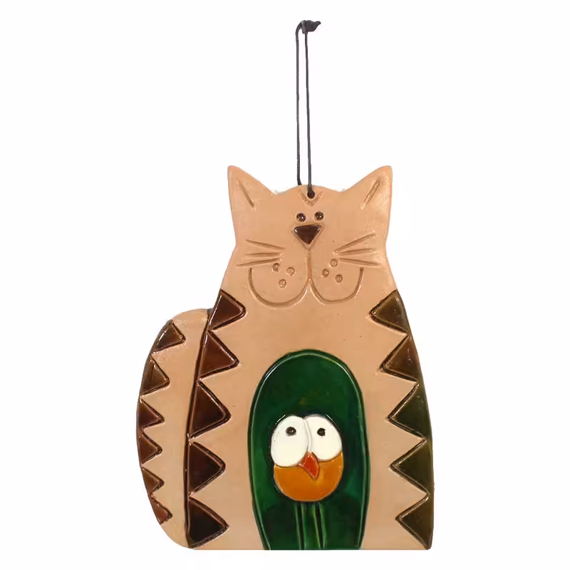 آویز سفالی طرح گربه