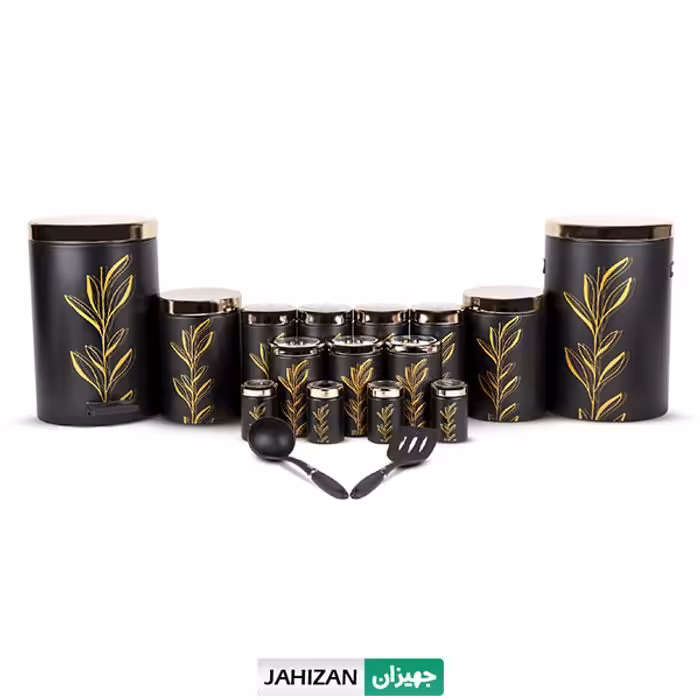 سرویس آشپزخانه اورانوس 17پارچه مدل بامبو مشکی