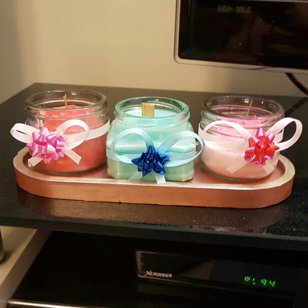 شمع شیشه ایی