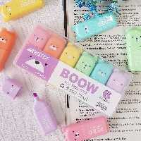 هایلایتر فانتزی 6 رنگ طرح خرسی دارای جعبه مناسب هدیه 