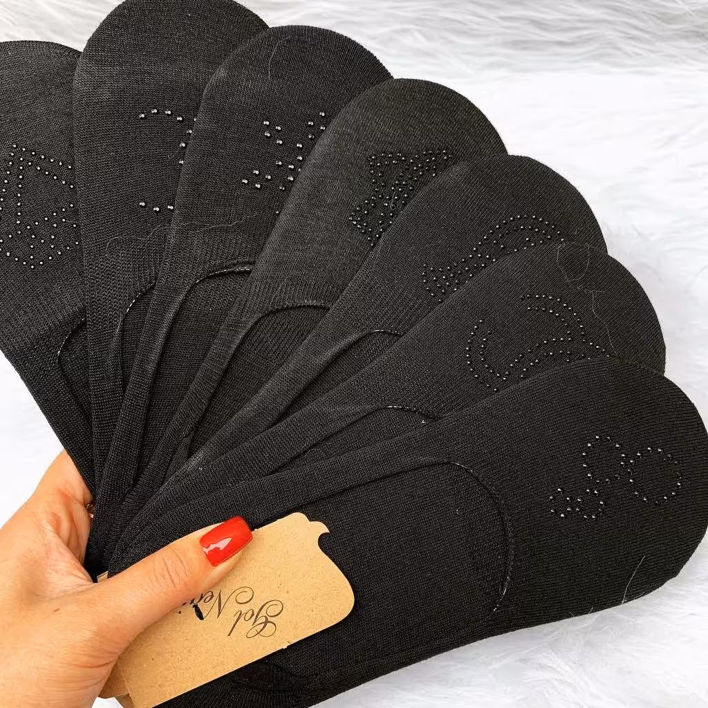 جوراب کالجی نگین دار (پک4تایی)