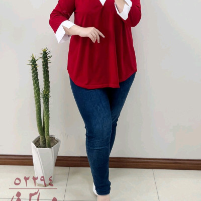 بلوز مجلسی قرمز سایز بزرگ 52294