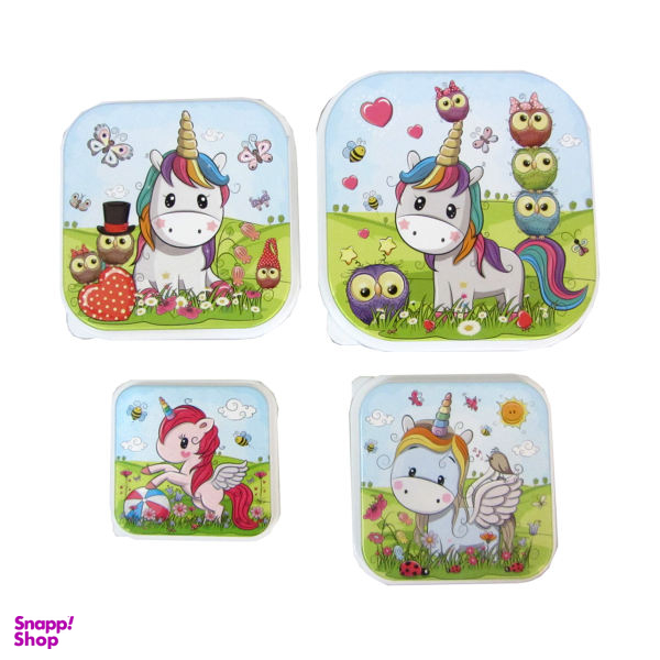 ظرف نگهدارنده طرح تک شاخ مجموعه 4 عددی