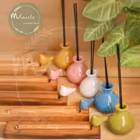 ست دوتکه جاعودی و استند عود چوب و سرامیک رنگی