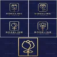 وکتور لوگو خطی گل رز | گرافیک با طعم تربچه