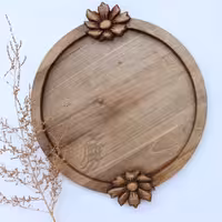 سینی گرد چوبی منبت