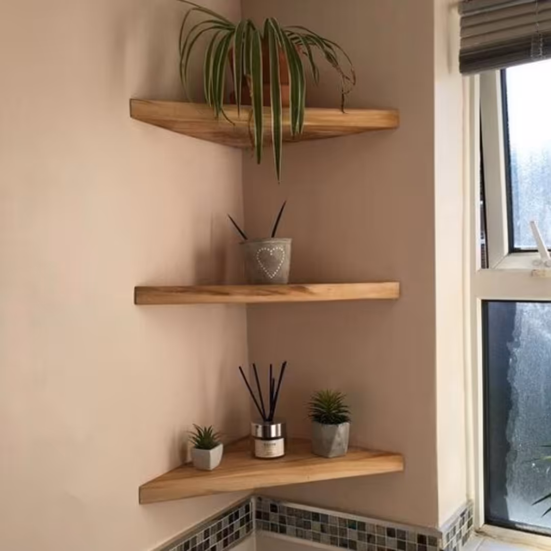 شلف کنج دیواری 3 عددی کوچک