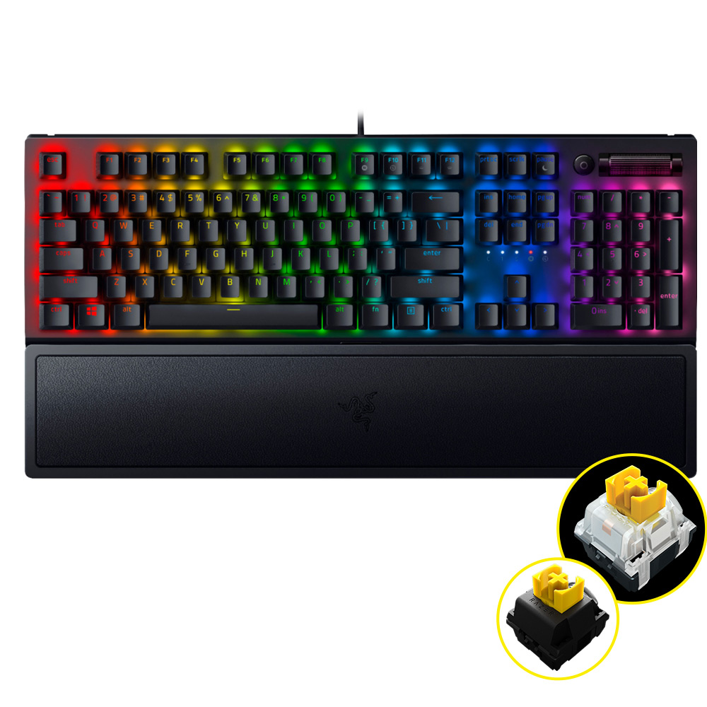 کیبورد گیمینگ ریزر مدل BLACKWIDOW V3 YELLOW SWITCH