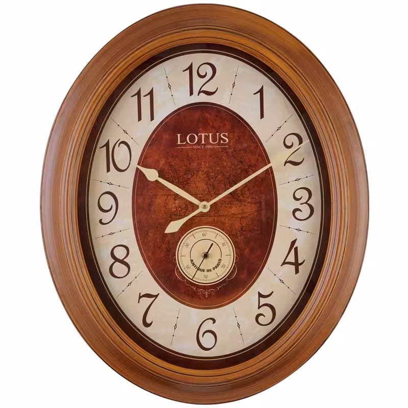 ساعت دیواری چوبی لوتوس مدل 584 سایز 58x70