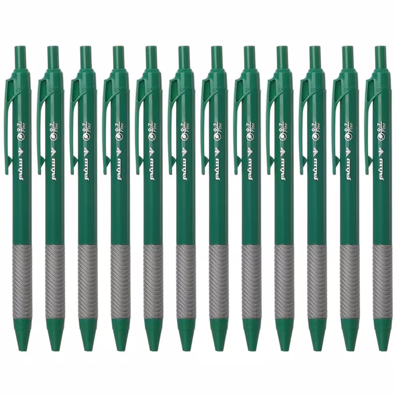 خرید خودکار سفیر سبز مدل فشاری قطر 0.7 میلی متر بسته 12 عددی