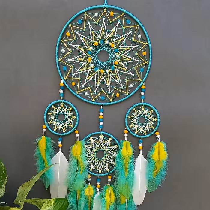 دریم کچر آویز دیواری فیروزه ای زرد