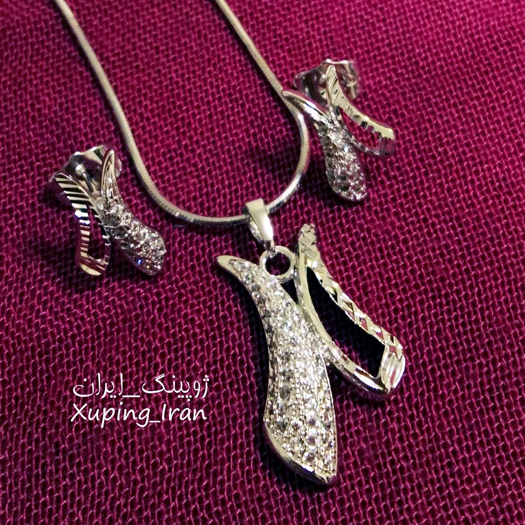 نیم ست ژوپینگ طرح طلا سفید ظریف Xuping نیمست بدون زنجیر