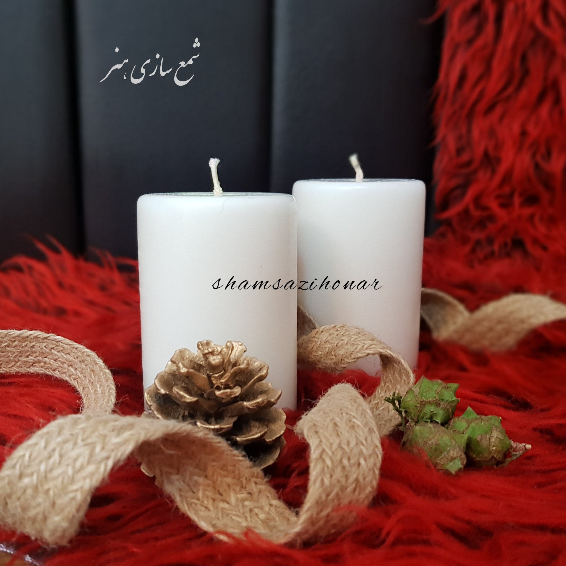 شمع استوانه بزرگ سفید  در ارتفاع 11سانت و قطر 7 سانت