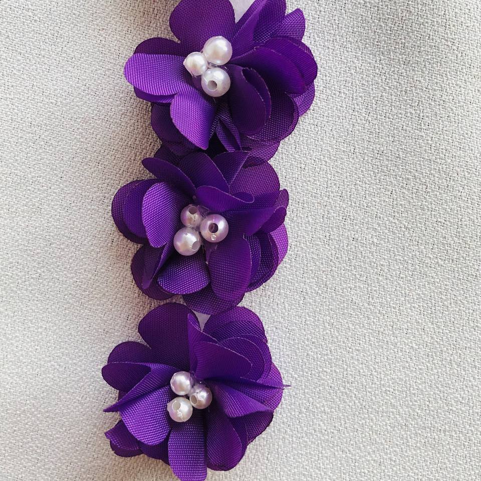 شکوفه پارچه ای مرواریدی نوار شکوفه پارچه ای شکوفه ریز پارچه ای