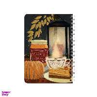 دفترچه یادداشت ۸۰ برگ بامبیلیپ مدل چوبی طرح کیک کدو تنبل و تم پاییز کد 3601709