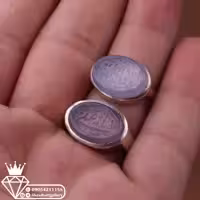 انگشتر ست عقیق کبود خطی نقش یاعلی یا فاطمه وزن 18.48 گرم ارسال رایگان 