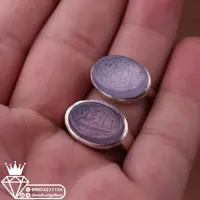 انگشتر ست عقیق کبود خطی نقش یاعلی یا فاطمه وزن 18.48 گرم ارسال رایگان 