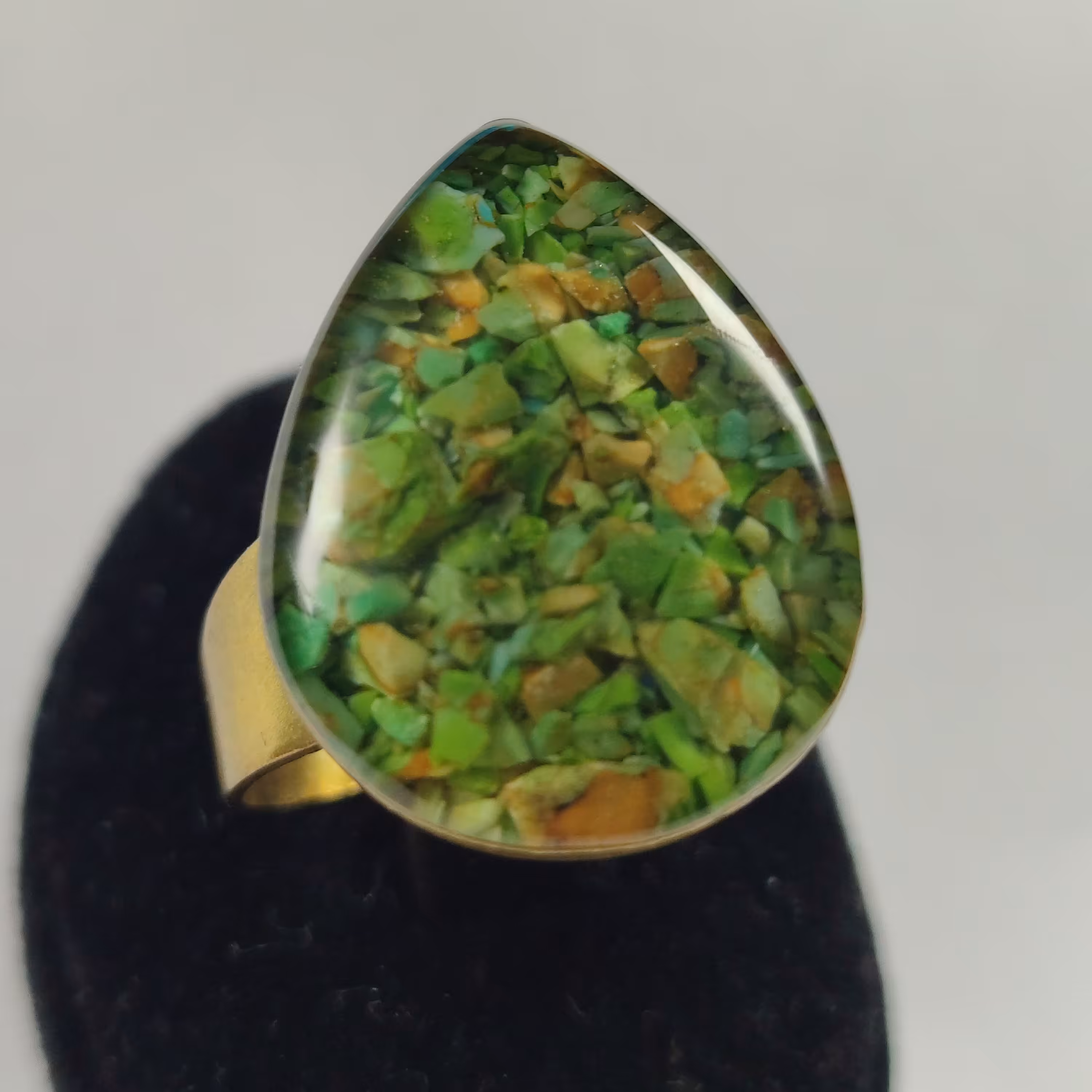 انگشتر  سنگ رزینی کد 15