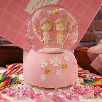 گوی موزیکال طرح عاشقانه صورتی