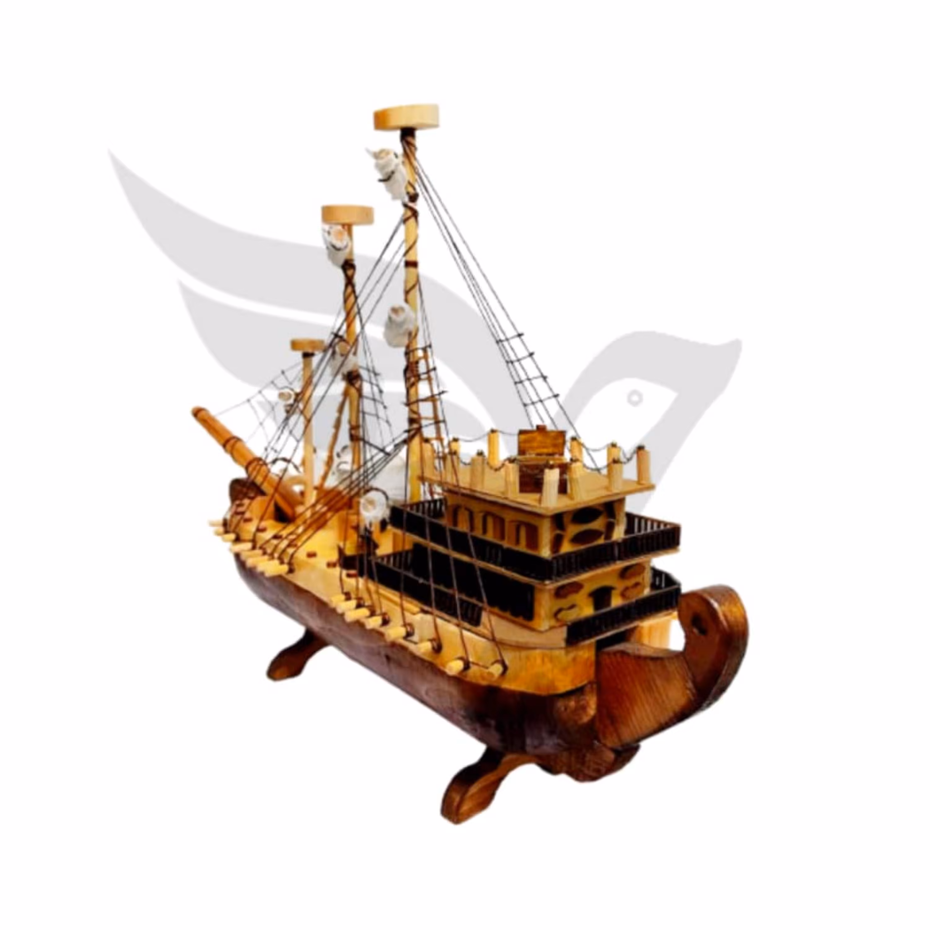 کشتی چوبی بادبانی دکوراتیو لاکچری سایز متوسط چکامک