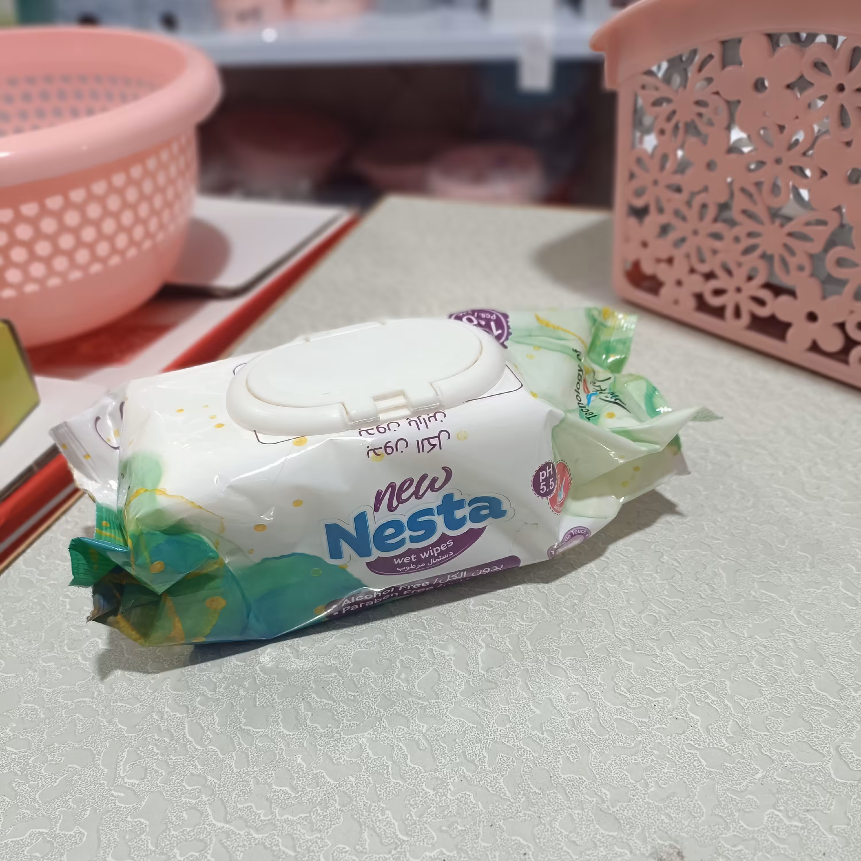 دستمال مرطوب 120عددی نستا فاقد الکل وپارابن
