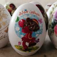 تخم مرغ رنگی هفت سین تزئینی و دکوری سفالی عید ( بسته 2 عددی ) هایپر آذین