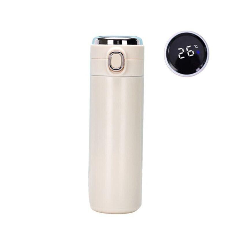 ماگ سفری هوشمند دماسنج دار مدل vacuum cup کرم