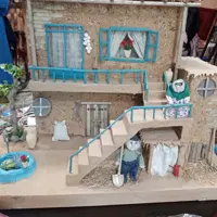 دکوری حیاط روستایی  همراه با نورپردازی                 