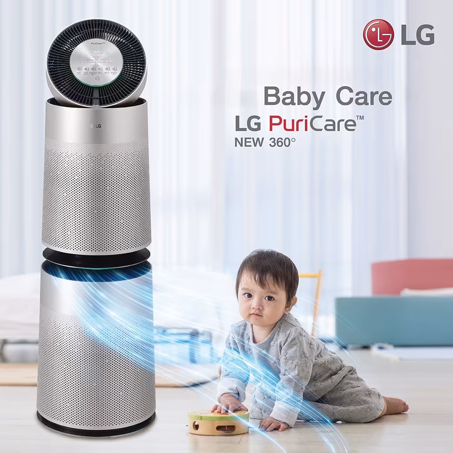 تصفیه هوای ال‌جی کره اصل مدل AS10GDWH0 PuriCare 360