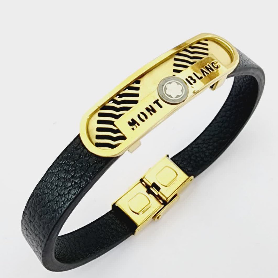 دستبند چرمی اسپرت با پلاک استیل.درجه یک 