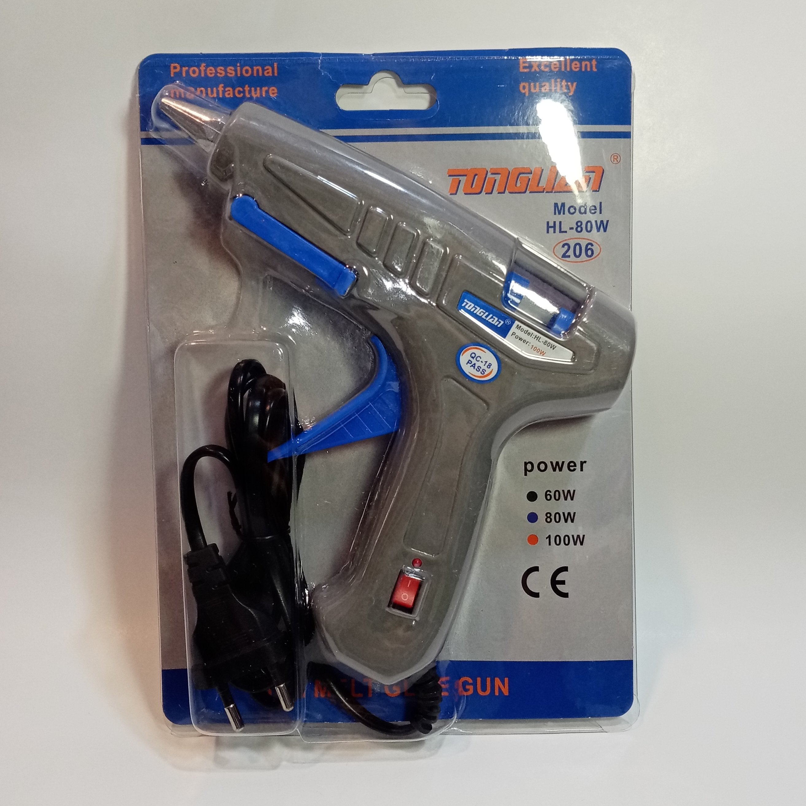 تفنگ چسب حرارتی بزرگ ساده و کلید دار درجه یک