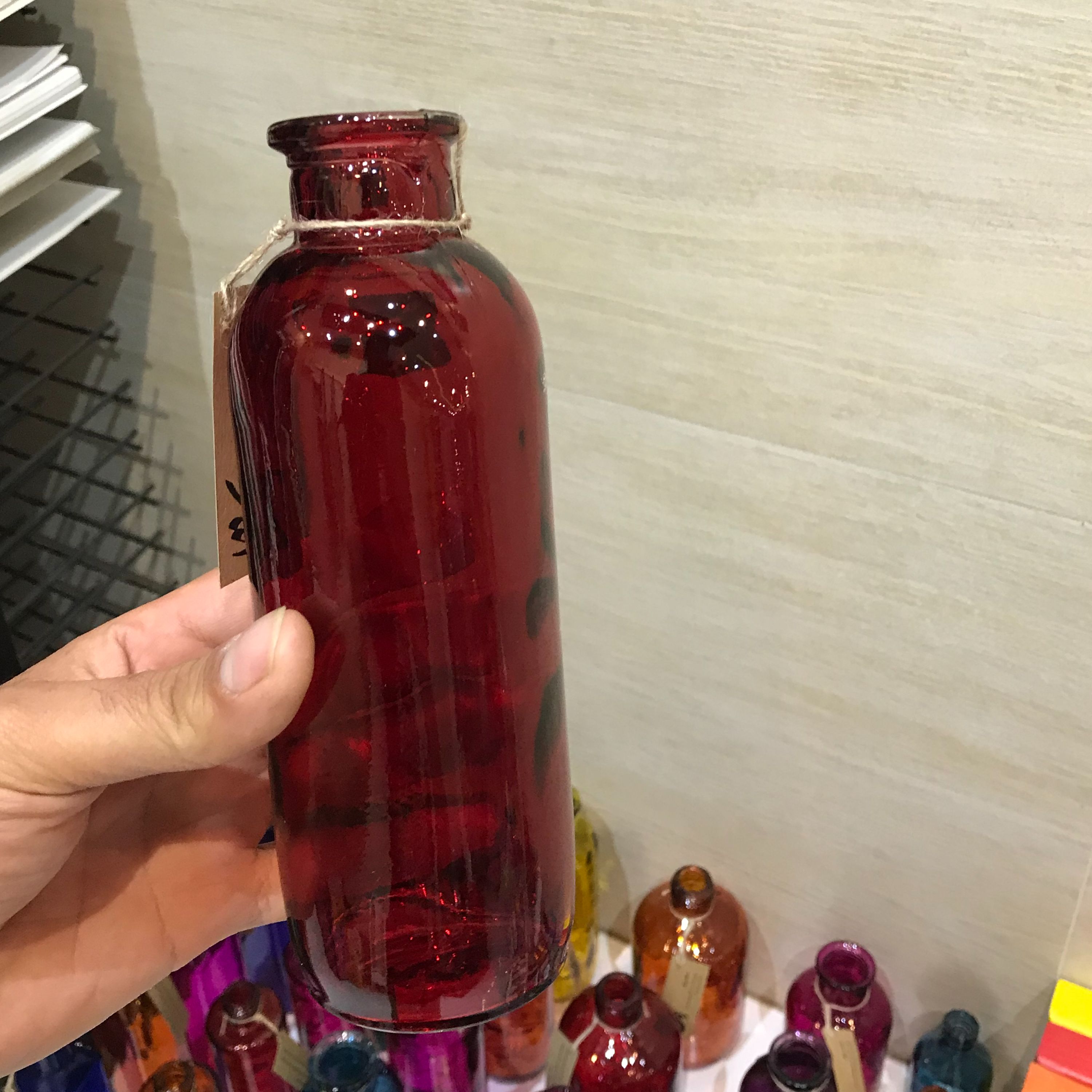 گلدان شیشه رنگی مدل بی