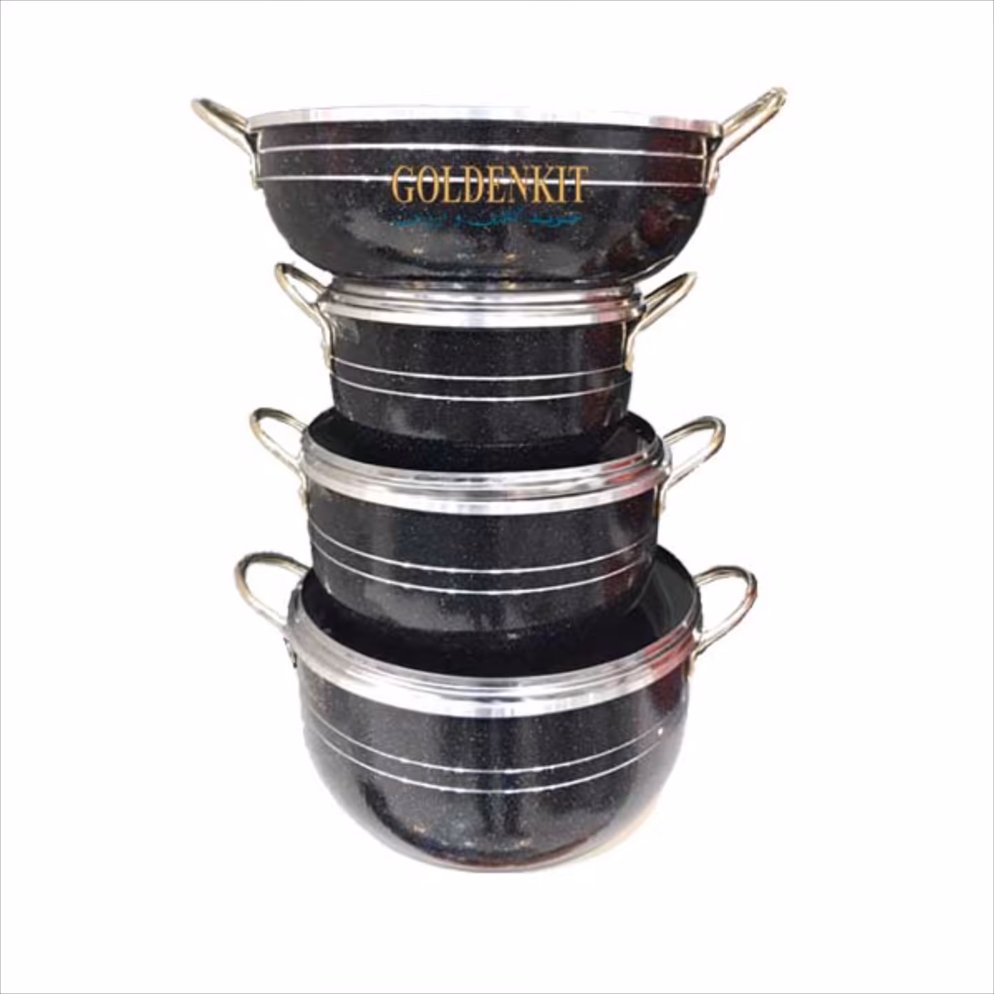 سرویس قابلمه دسته طلایی هلنا 7پارچه داخل زنبوری 