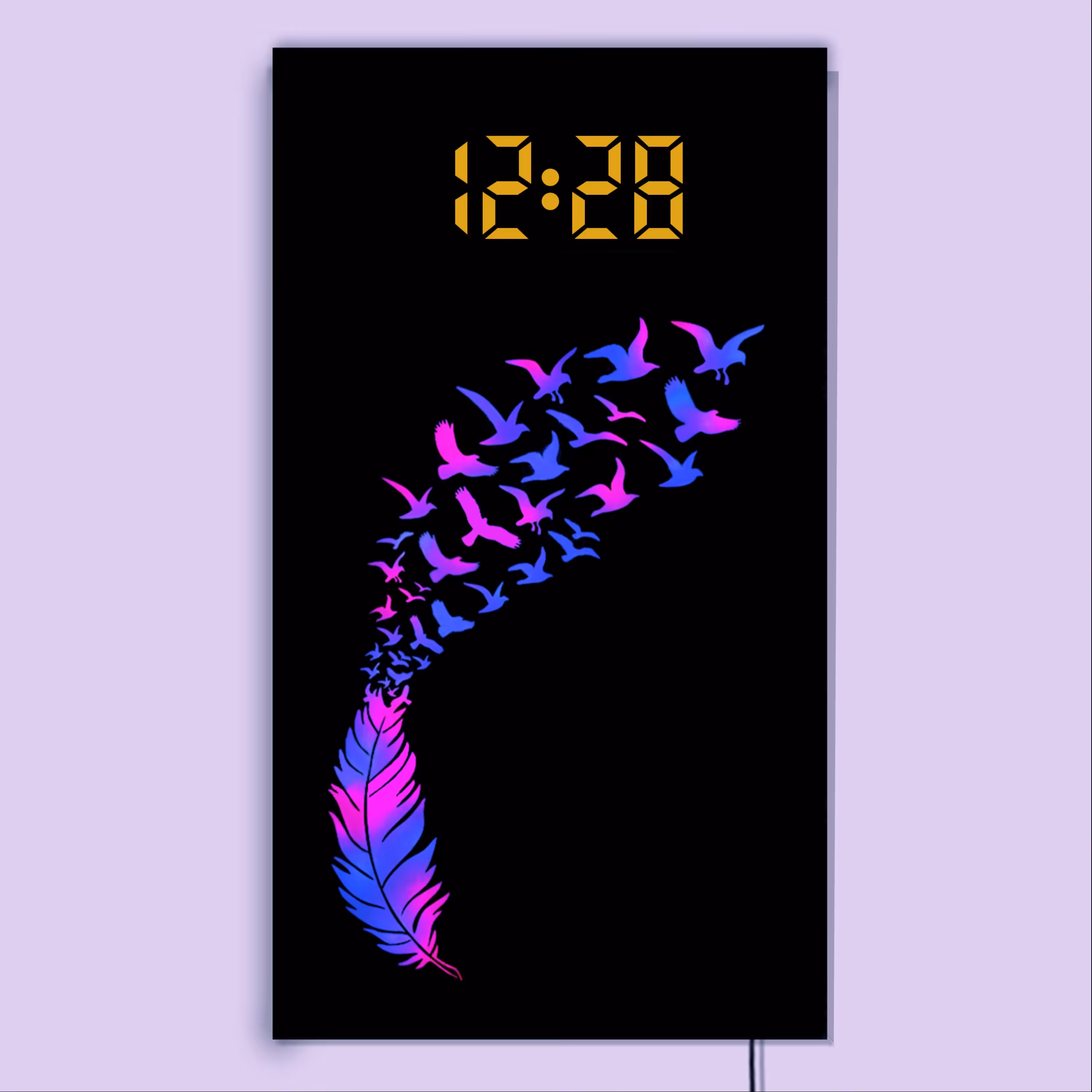 ساعت دیواری لوکس و دکوراتیو دیجیتال چند منظوره (طرح سرآغاز پرواز)