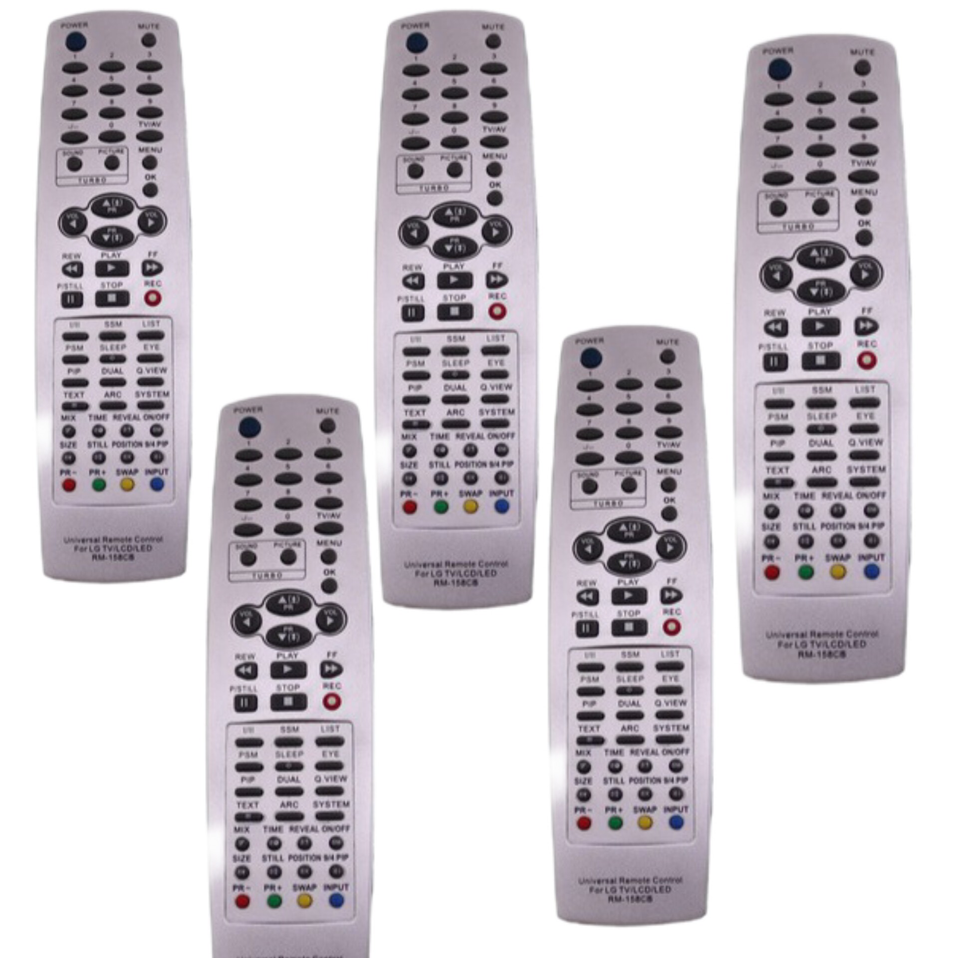 ریموت کنترل تلویزیون ال جی مدل LG 158 همه کاره بسته پنج عددی فروش عمده الکتوبکا کد 1g 155