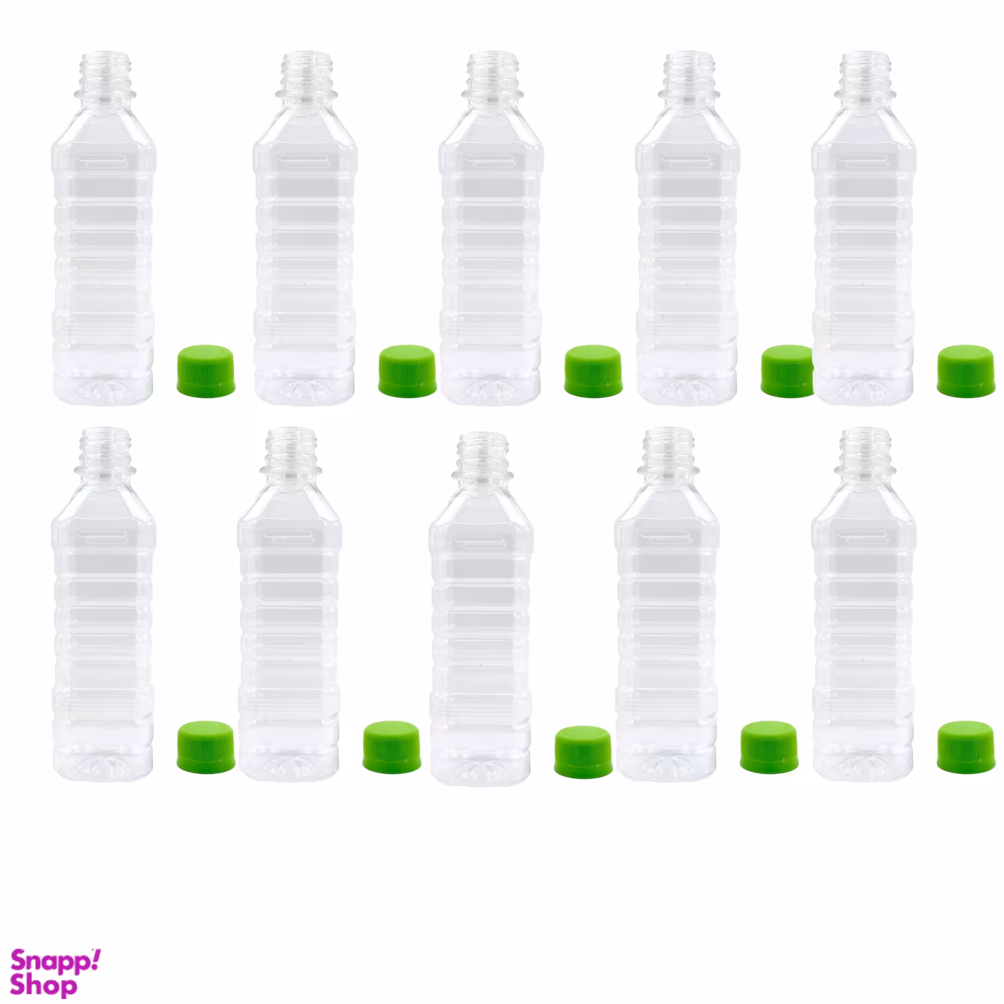 بطری یکبار مصرف مدل چهارگوش کد c375 بسته 10 عددی