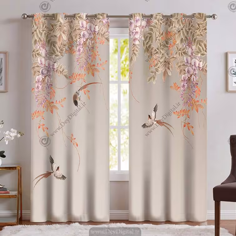 پرده اتاق خواب طرح سه بعدی PK-4651