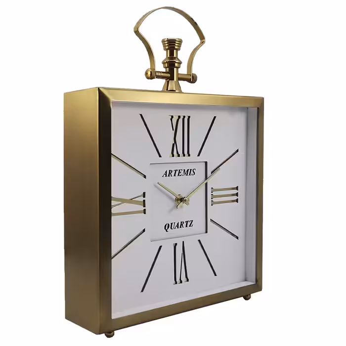 ساعت رومیزی آرتمیس مدل 2030 گلد(طلایی) صفحه وایت(سفید)