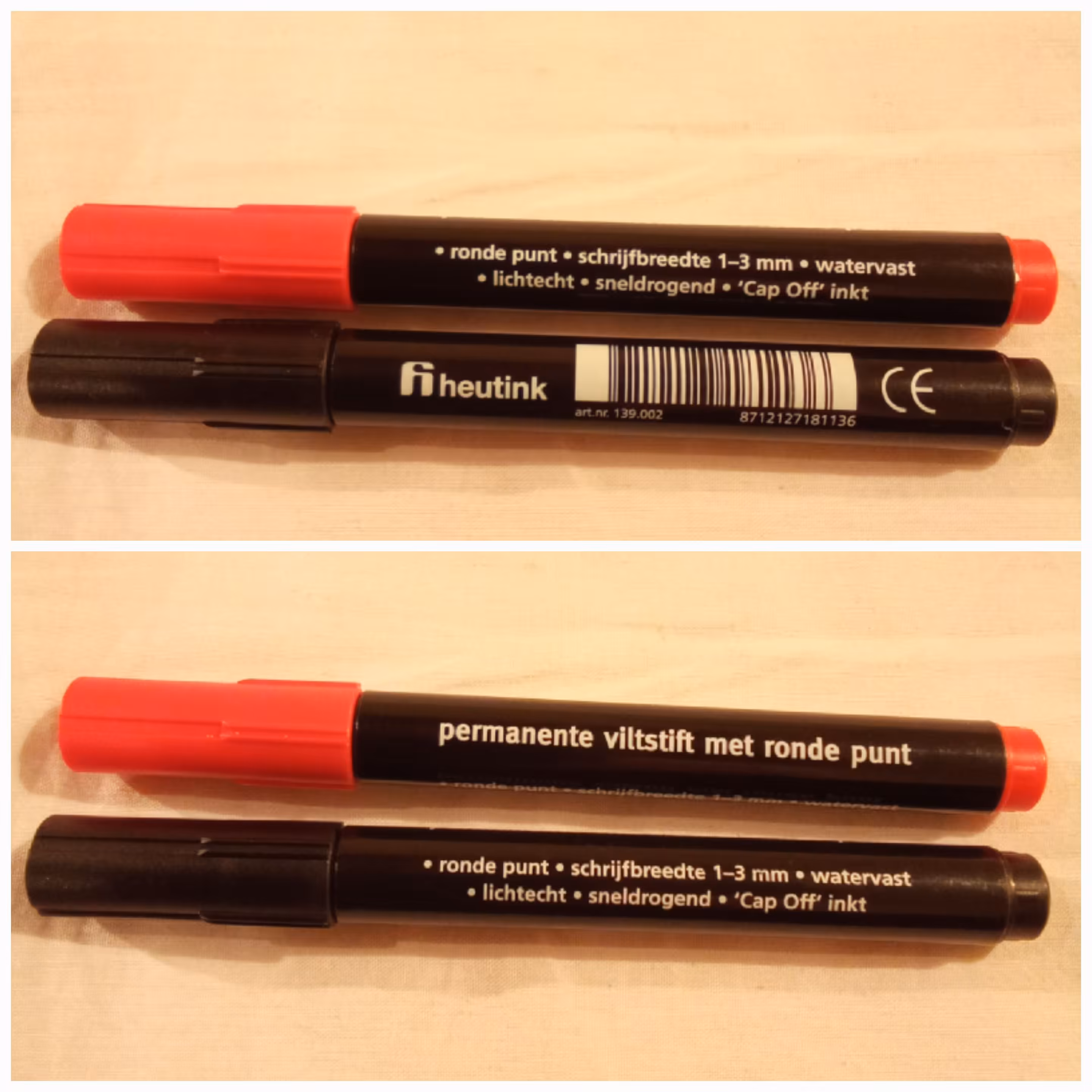 ماژیک ضدآب هلندی باکیفیت خوب (2عدد باهم)مشگی و قرمز