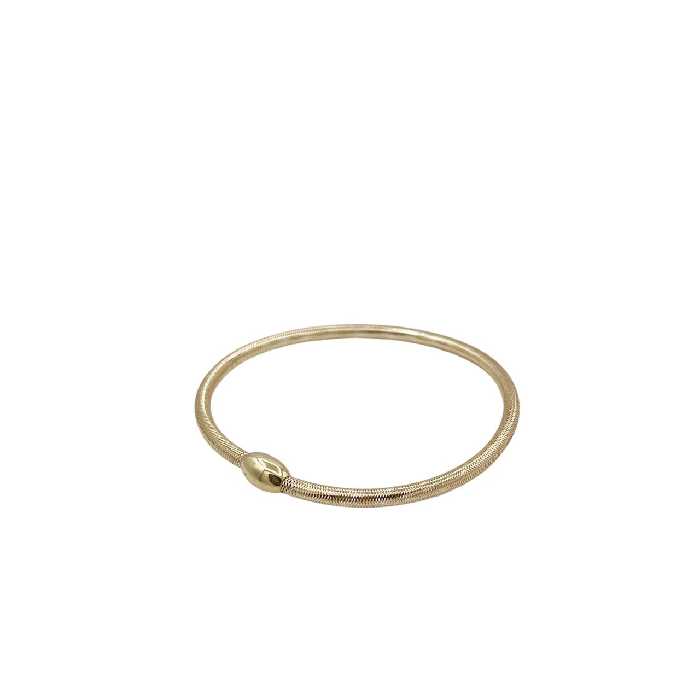 دستبند طلای 18 عیار مدل فنری کشی زرد قطر 3MM کد DF021