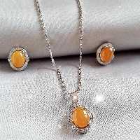 نیم ست نقره  زنانه عقیق  کار تایلندی 3