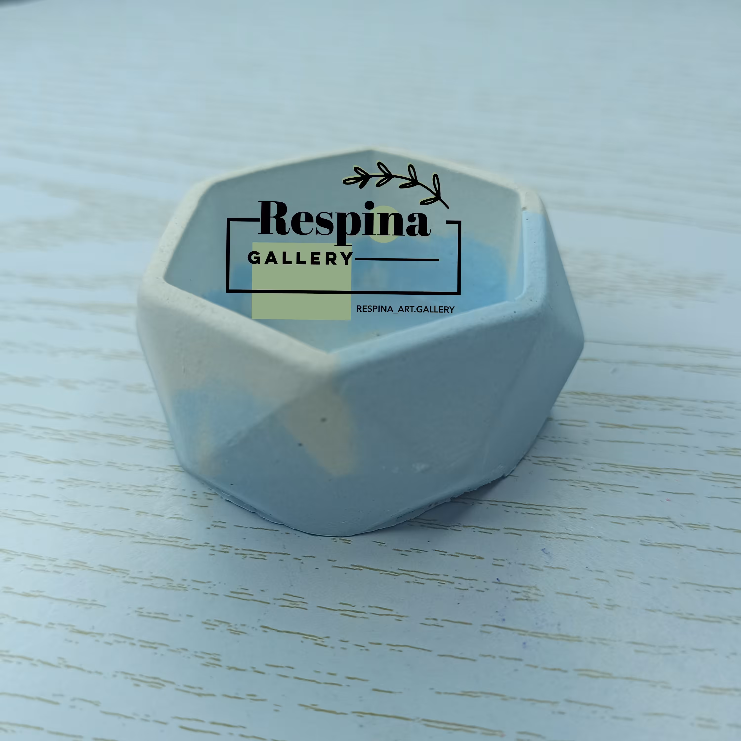 جا وارمری چند ضلعی سنگی   رنگ آبی سفید