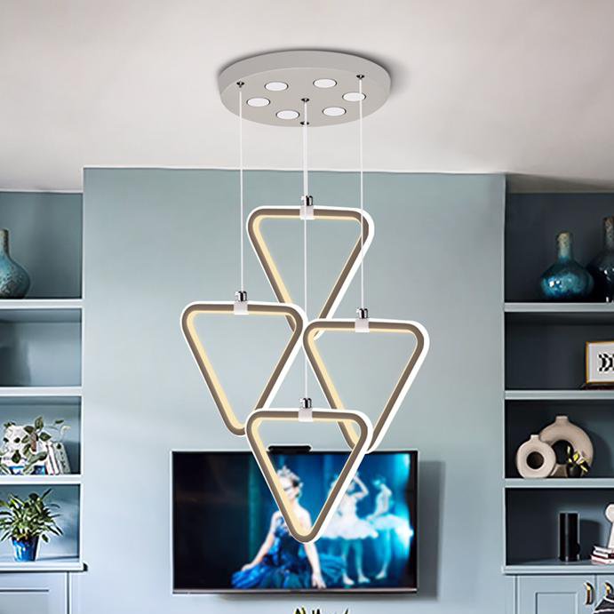 لوستر آویز 4شعله smd مدل کلاسیک سه حالته(سفید آفتاب سه حالته)