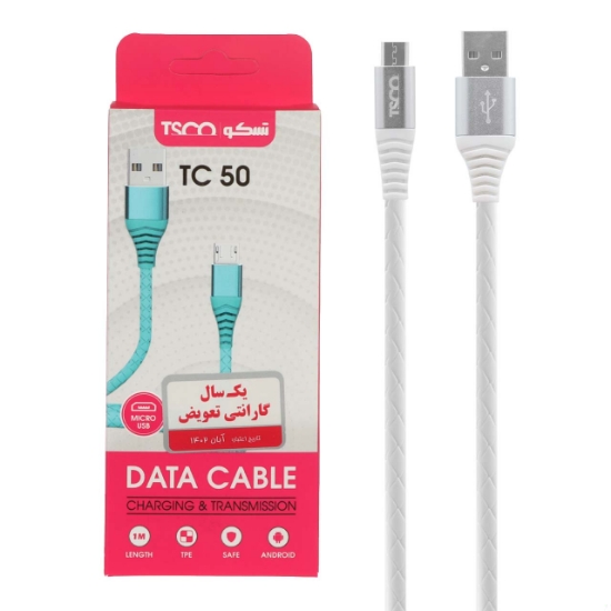 کابل تبدیل USB به Micro-USB تسکو مدل TC50 طول 1 متر