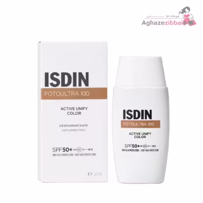فلوئید ضد آفتاب رنگی ایزدین مدل active unify با spf50