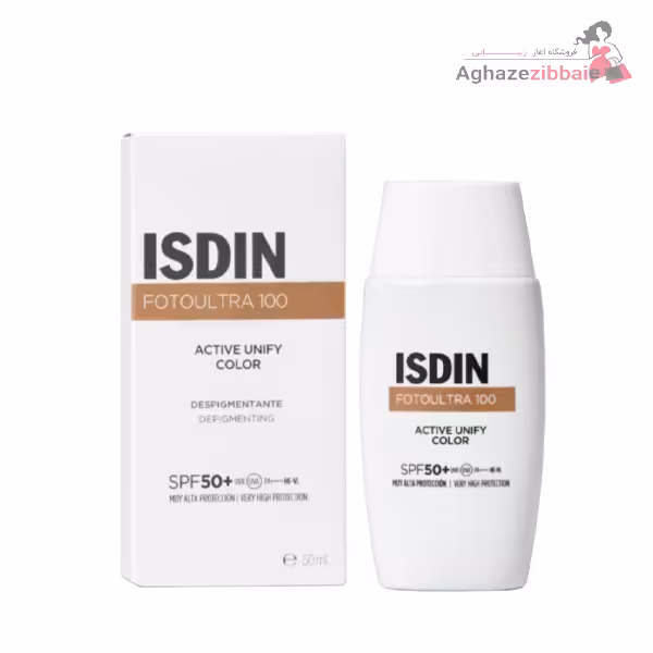فلوئید ضد آفتاب رنگی ایزدین مدل active unify با spf50