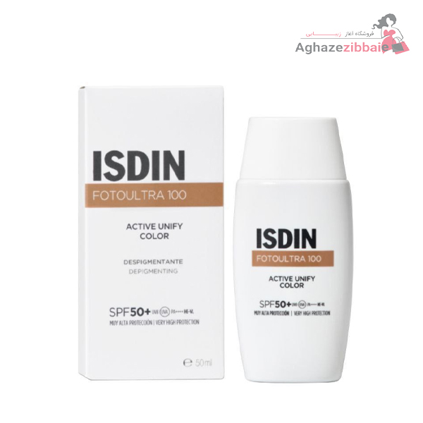 فلوئید ضد آفتاب رنگی ایزدین مدل active unify با spf50