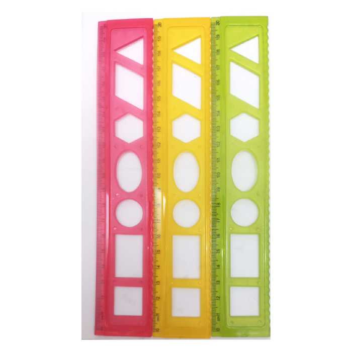 خطکش شابلون دار  20 سانتی متر  (1 عدد)