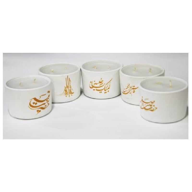 شمع عطری طرح مذهبی سایز بزگ رنگ سفید