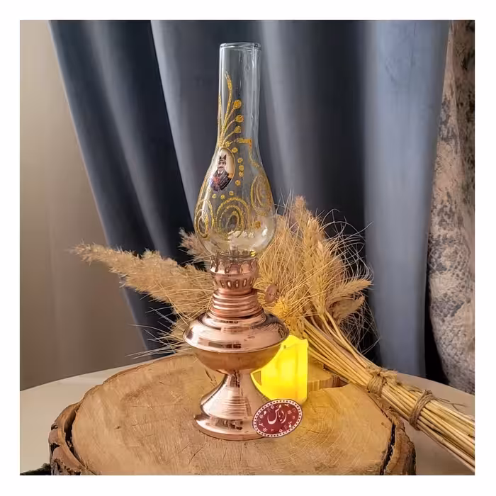 چراغ گردسوز مسی ( سایز بزرگ ) - مدل ناصرالدین شاهی - نانو شده -  برند رایا مس زنجان
